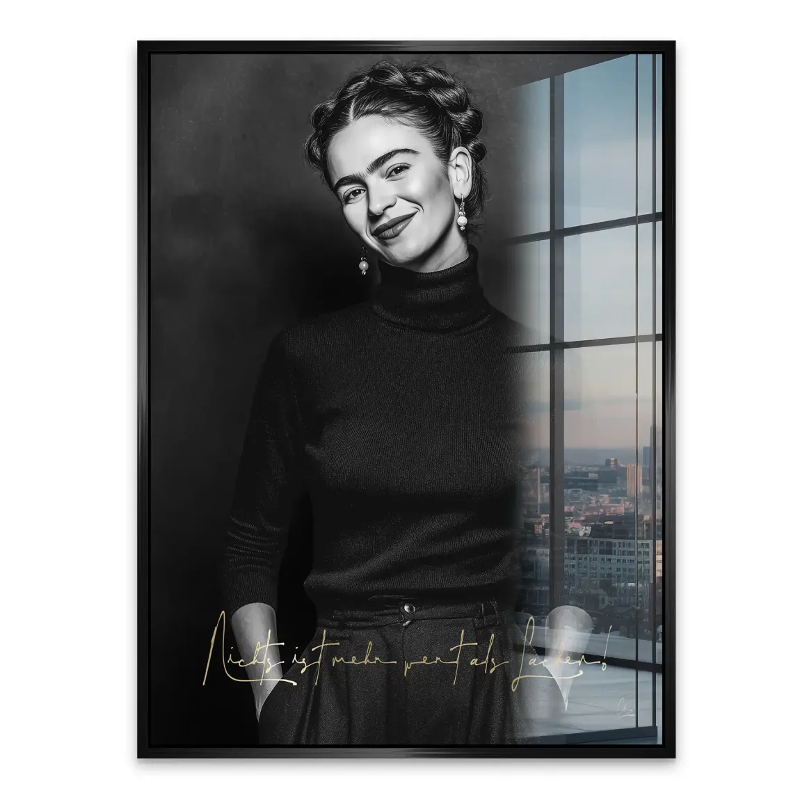 Frida Kahlo stilles Lächeln Acrylglasbild