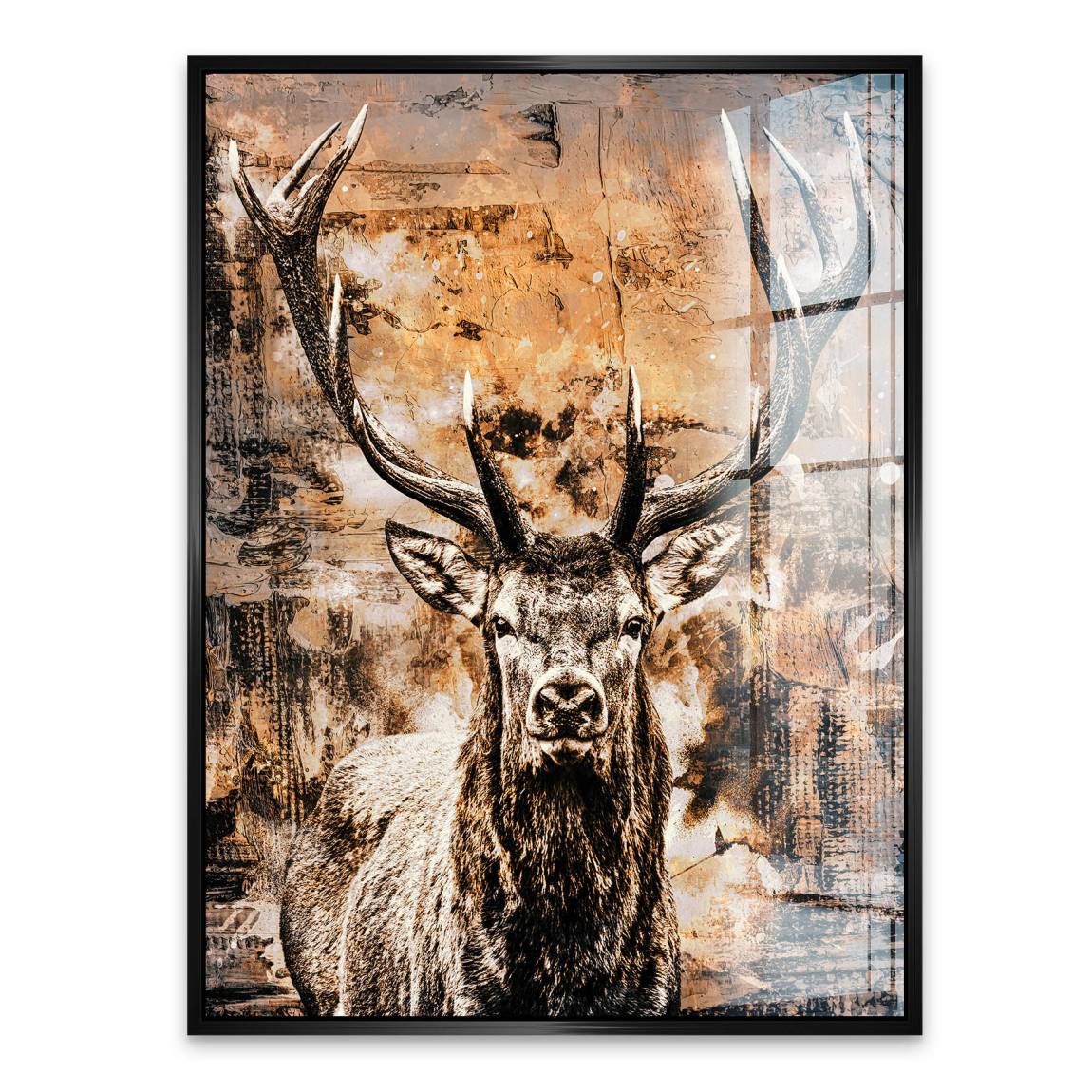 Hirsch Abstrakt Art Acrylglasbild