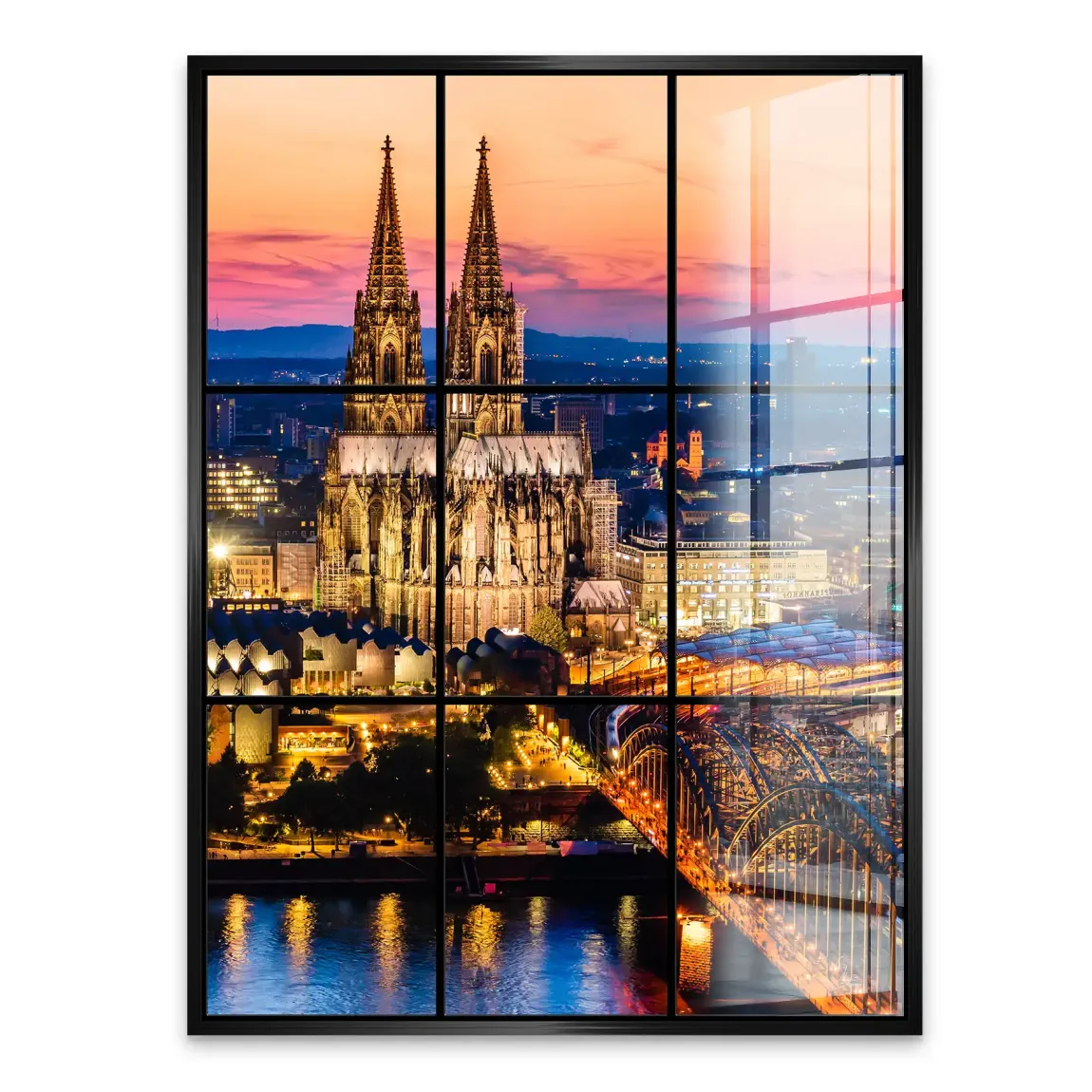 Köln City Lights Acrylglasbild