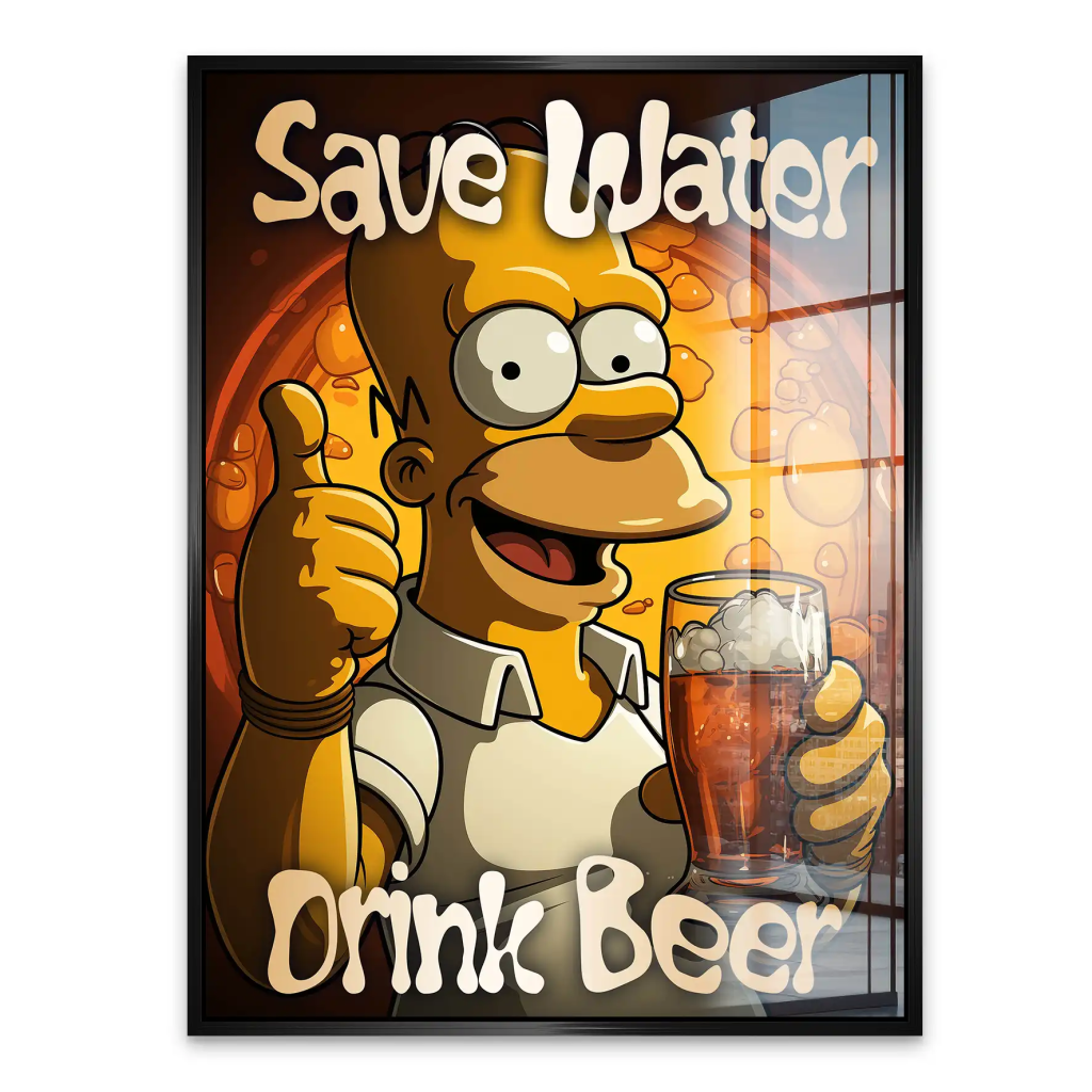 Homer Drink Beer Acrylglas Bild INGALERIE