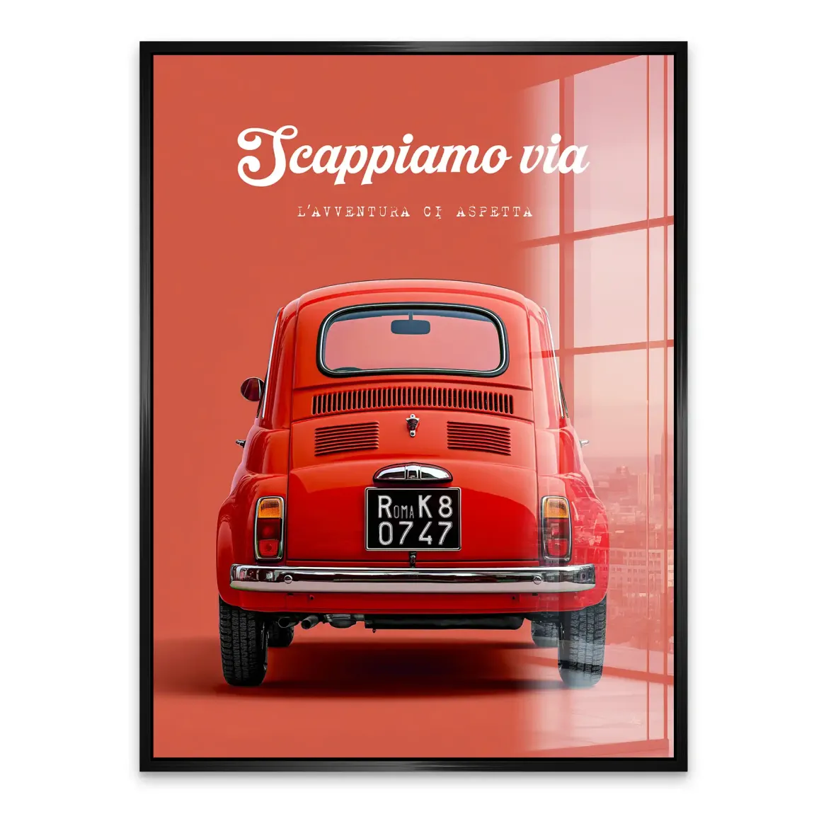 Fiat 500 Rosso Acrylglasbild