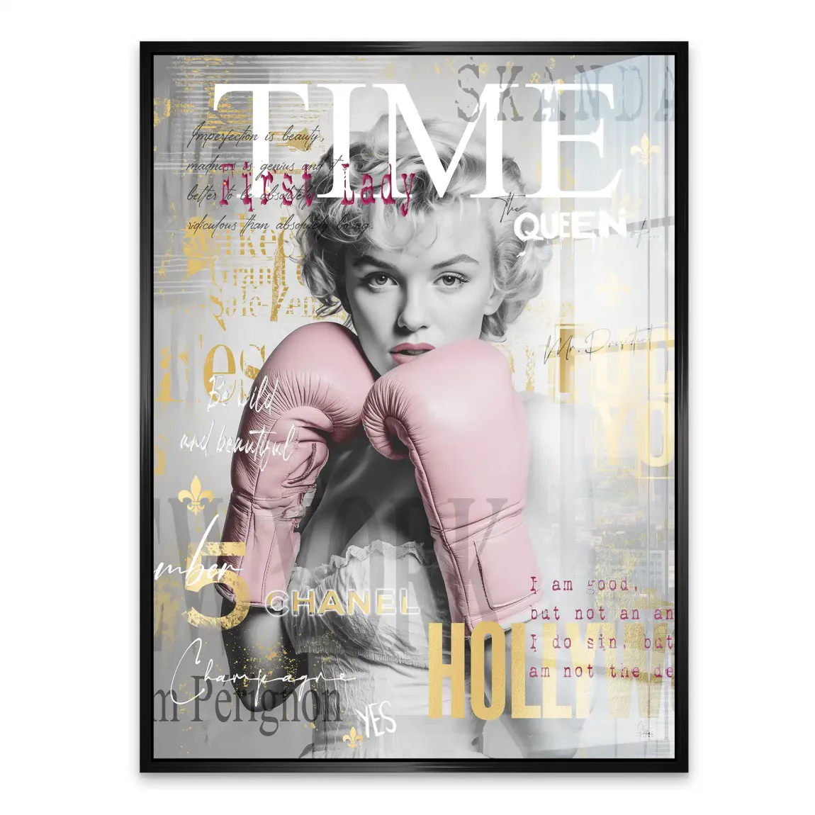Marilyn Monroe Champ Pop Art Acrylglasbild