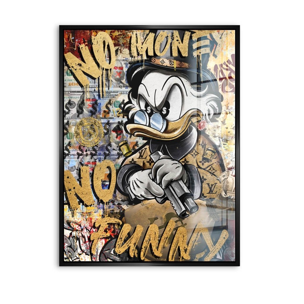 Dagobert Duck No Money Pop Art Acrylglas Bild INGALERIE