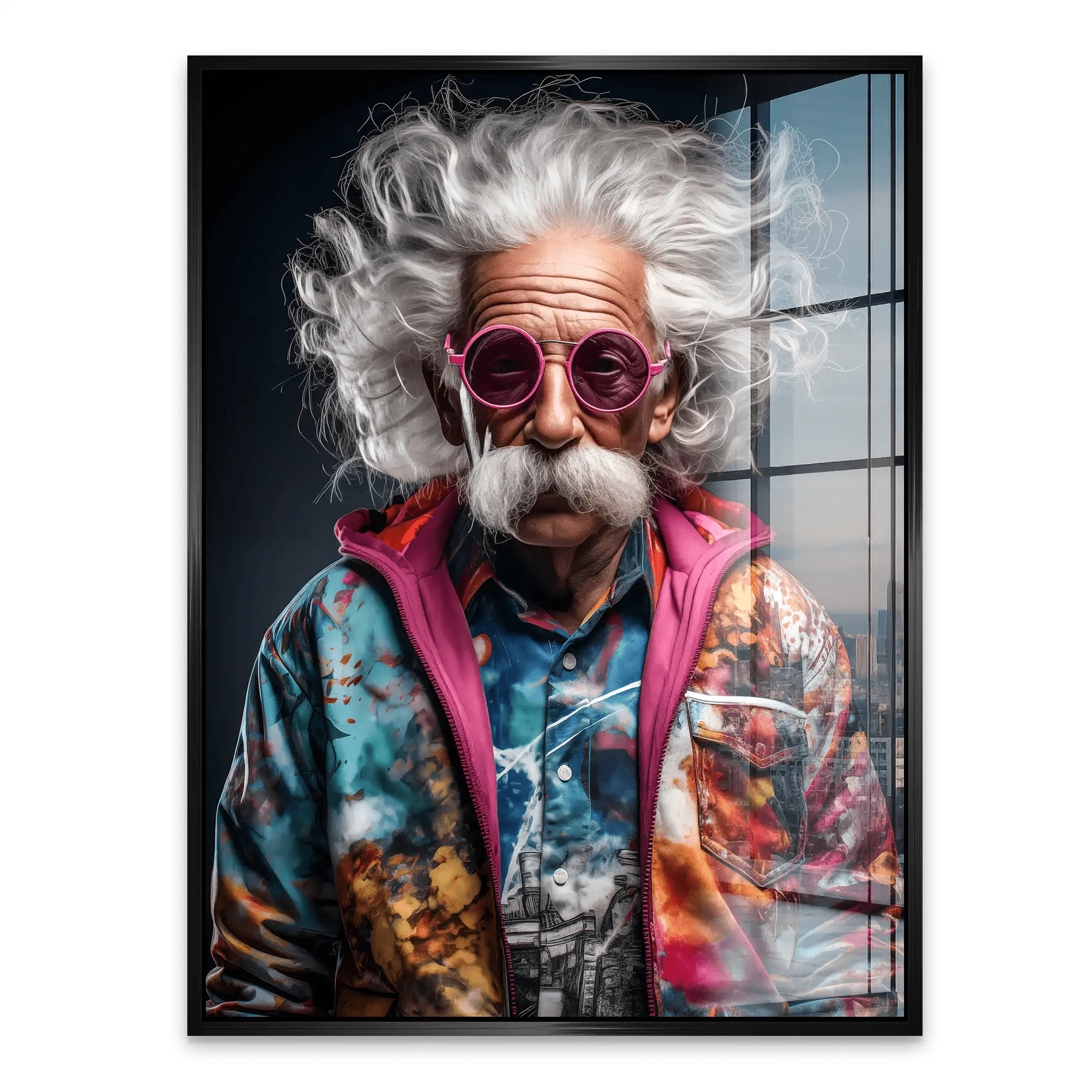 Einstein Hipster Style Acrylglas Bild INGALERIE
