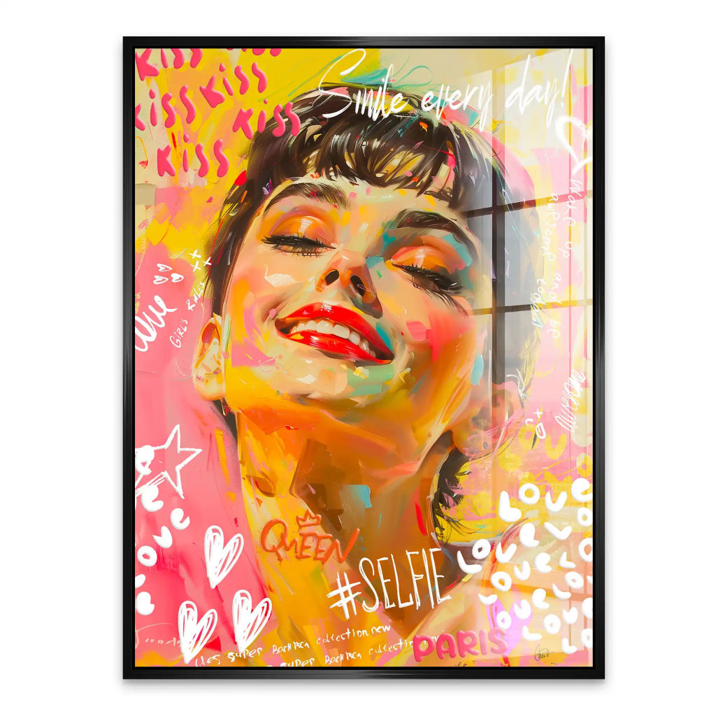 Audrey Graffiti Street Art Acrylglas Bild INGALERIE