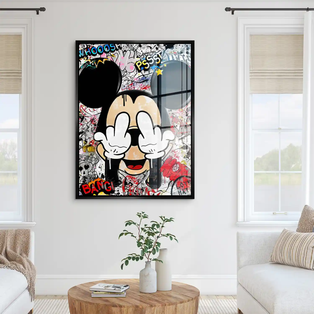 Micky Graffiti Street Art Acrylglas Bild INGALERIE