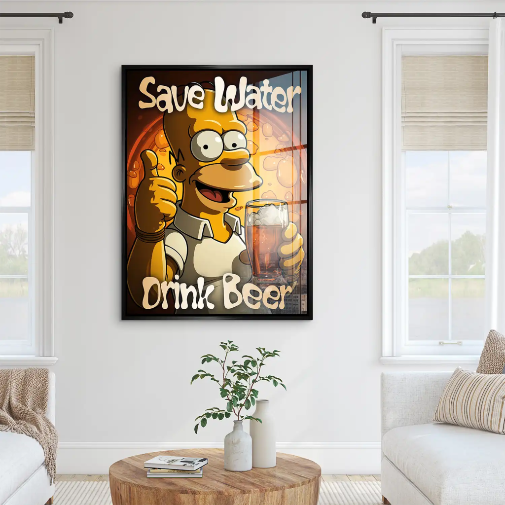 Homer Drink Beer Acrylglas Bild INGALERIE