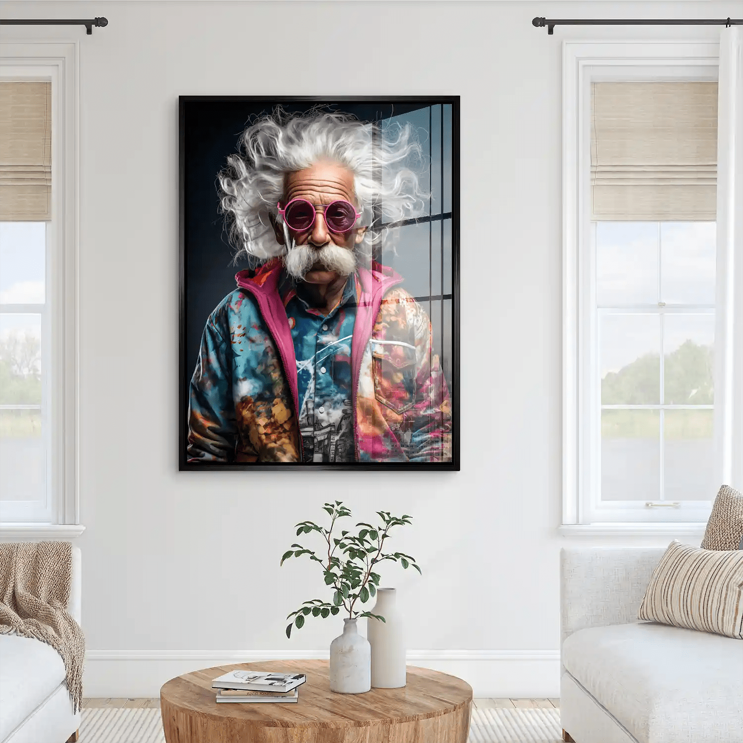Einstein Hipster Style Acrylglas Bild INGALERIE