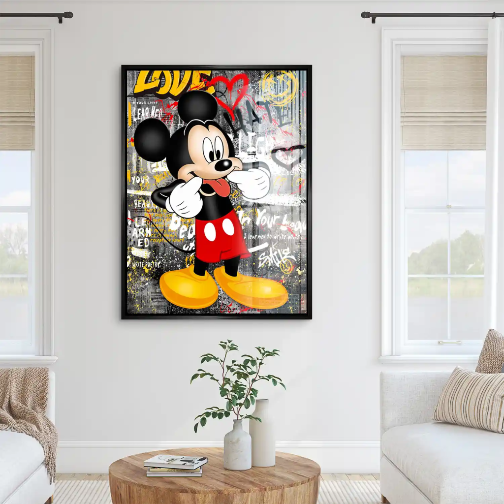 Micky Love and Hate Pop Art Acrylglas Bild INGALERIE