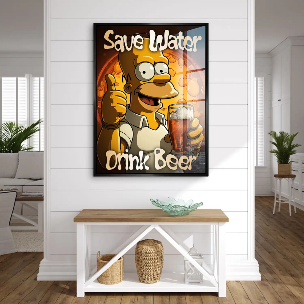 Homer Drink Beer Acrylglas Bild INGALERIE