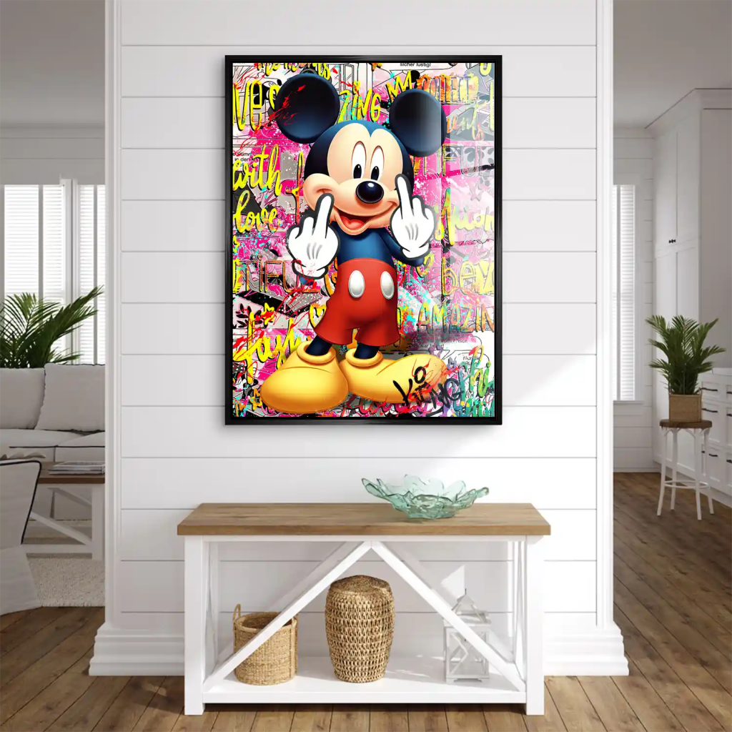 Micky Mittelfinger Street Art Acrylglas Bild INGALERIE