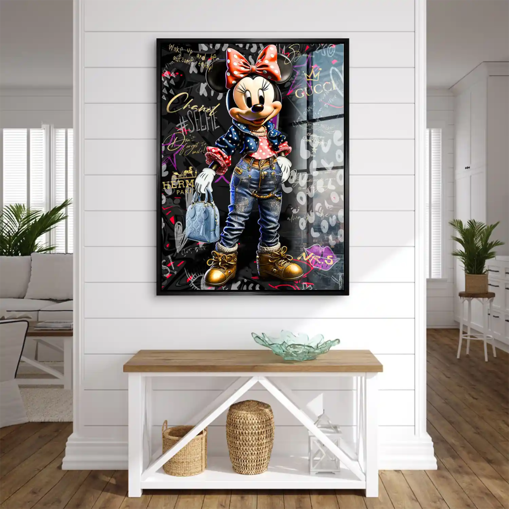 Minnie Maus Street Art Style Acrylglas Bild INGALERIE