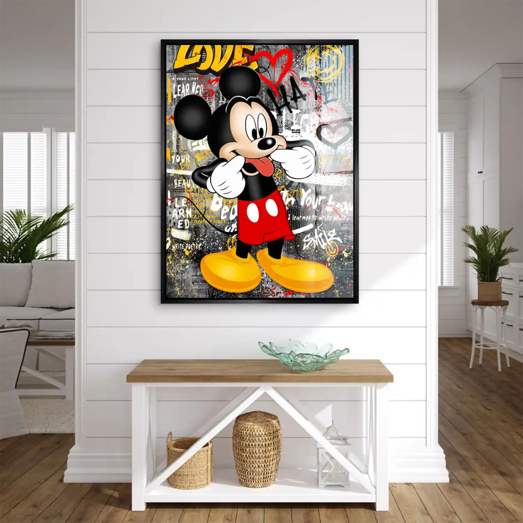 Micky Love and Hate Pop Art Acrylglas Bild INGALERIE