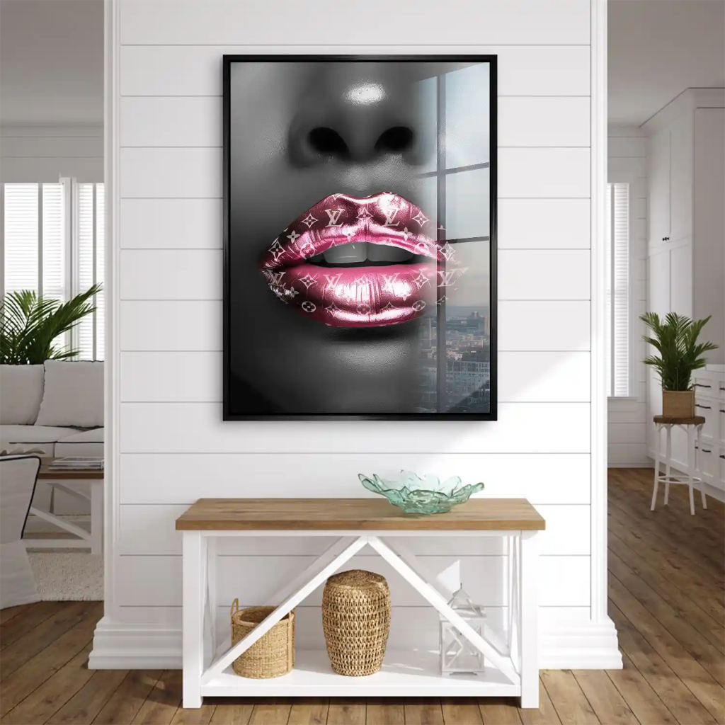 Vuitton Pink Lips Acrylglas Bild INGALERIE