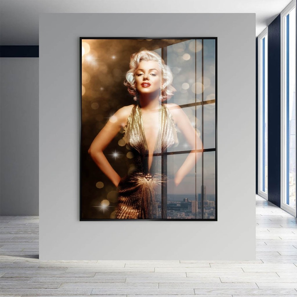 Marilyn Monroe Gold Style Acrylglas Bild INGALERIE