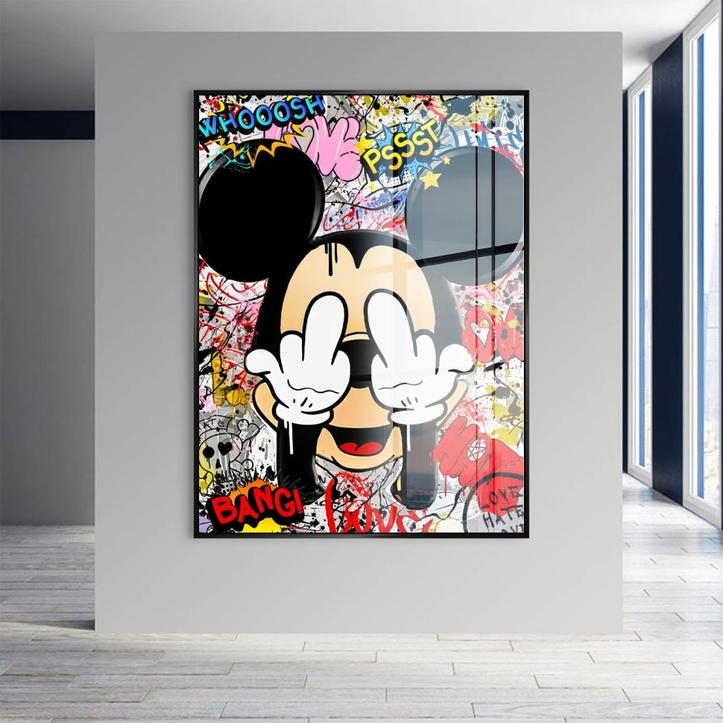 Bad Micky Maus Graffiti Art Acrylglas Bild INGALERIE