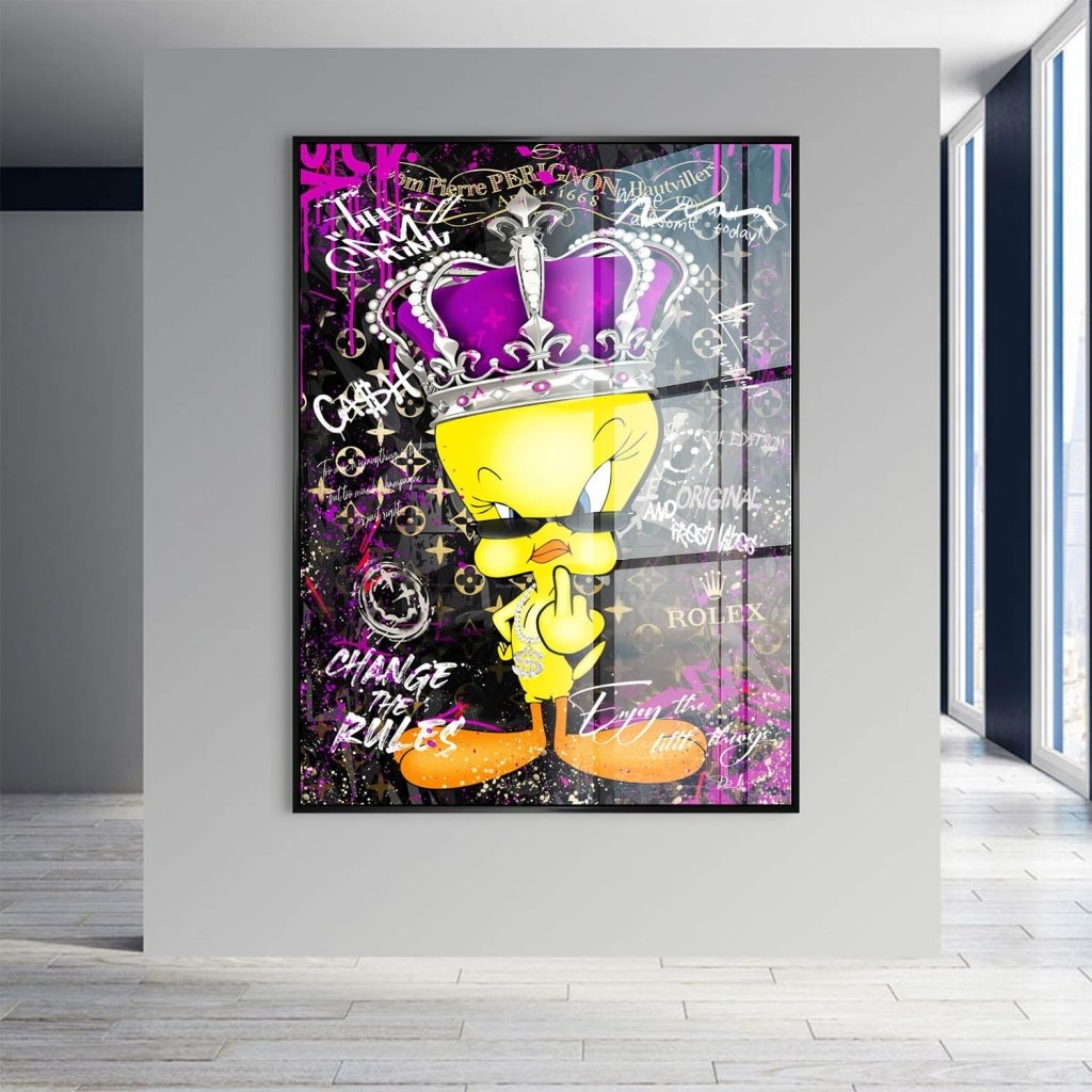 Pop Art Tweety Change the Rules Acrylglas Bild INGALERIE