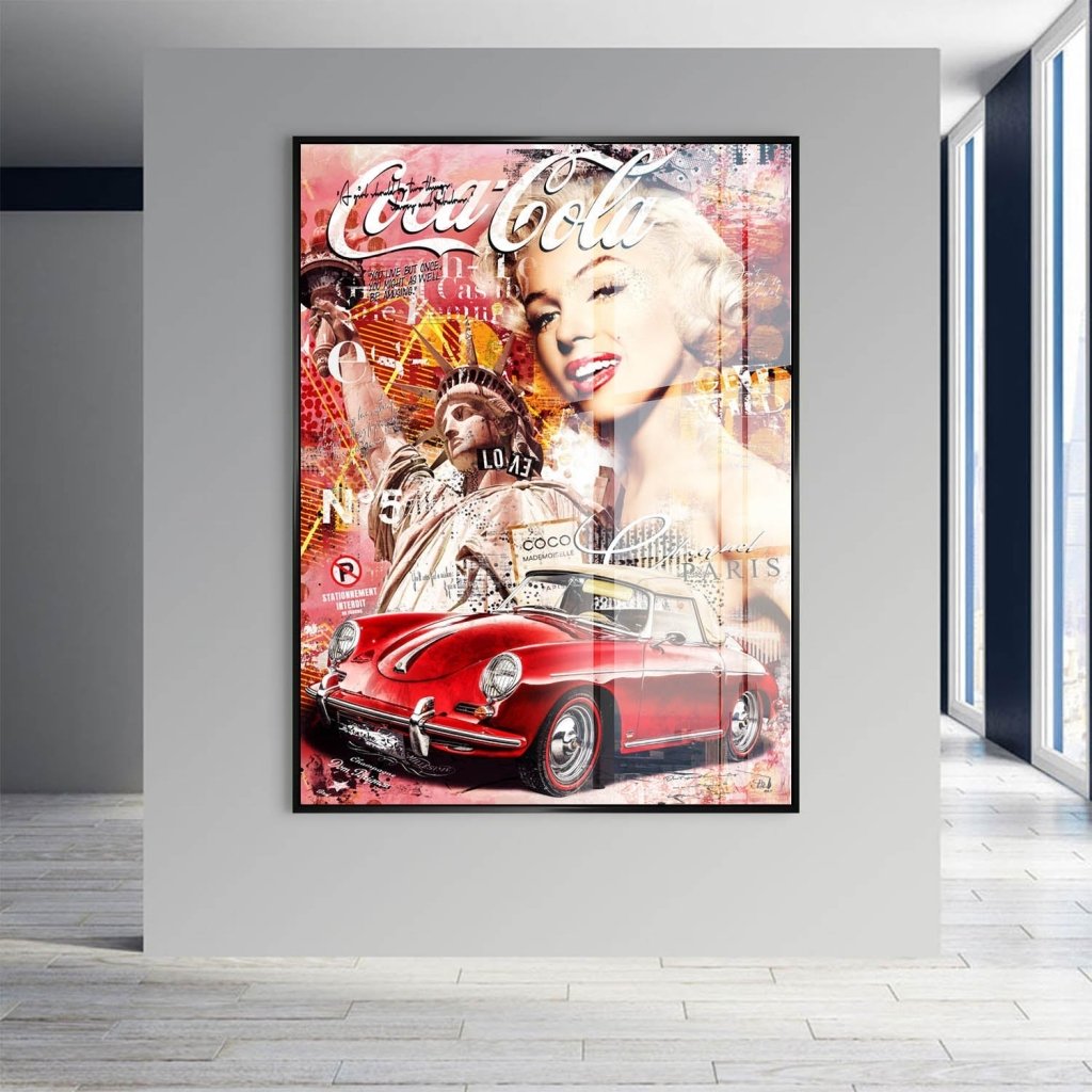 Marilyn Monroe Speedster Pop Art Acrylglas Bild INGALERIE