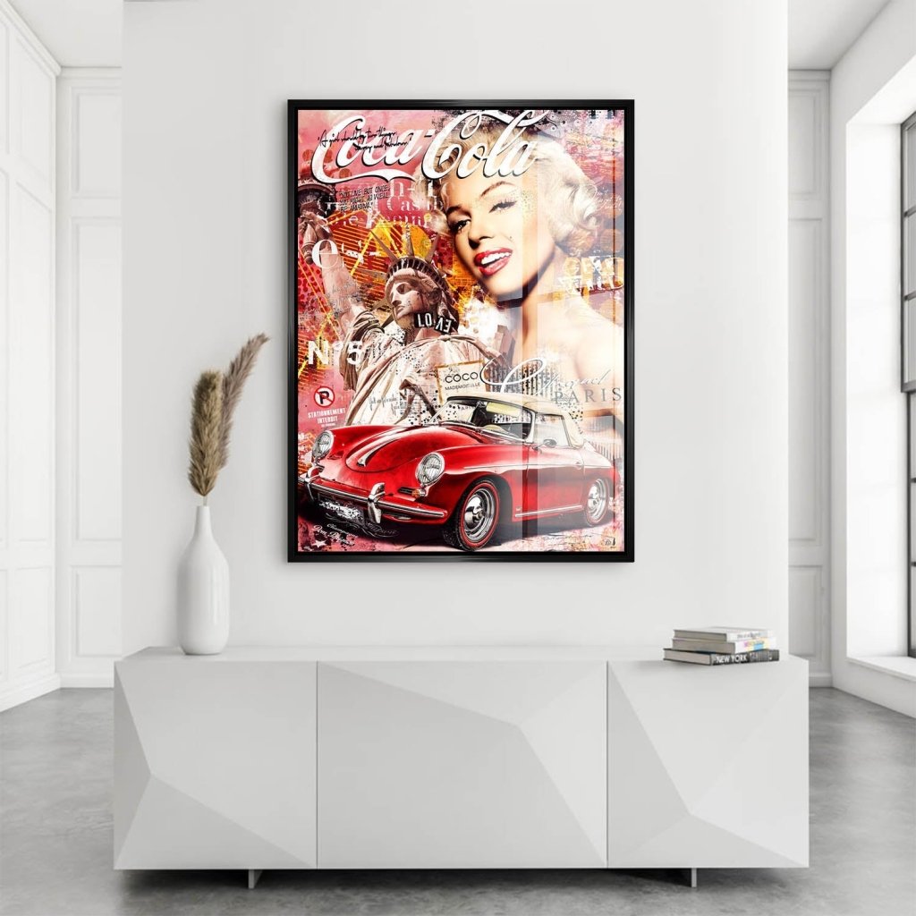 Marilyn Monroe Speedster Pop Art Acrylglas Bild INGALERIE