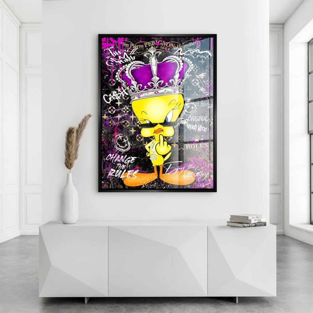 Pop Art Tweety Change the Rules Acrylglas Bild INGALERIE