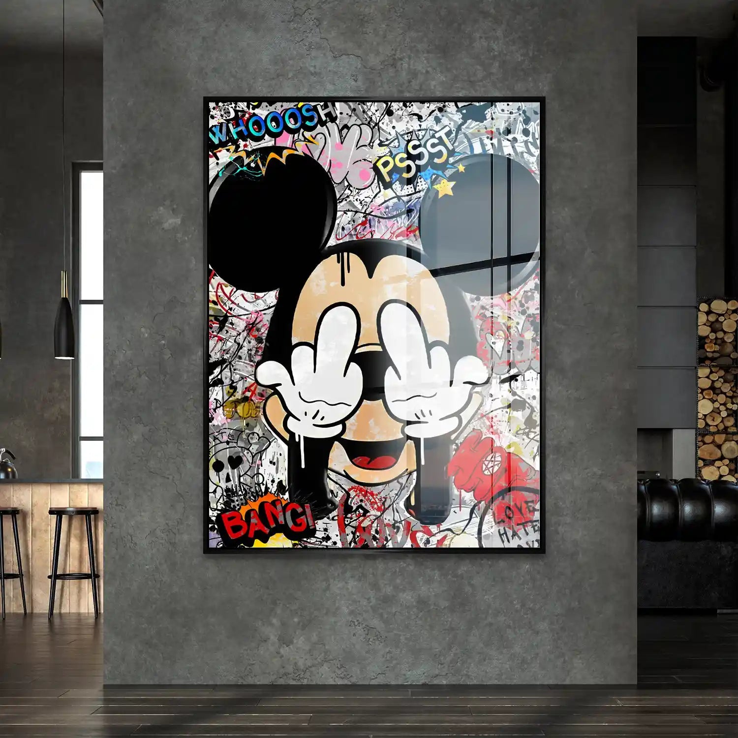 Micky Graffiti Street Art Acrylglas Bild INGALERIE