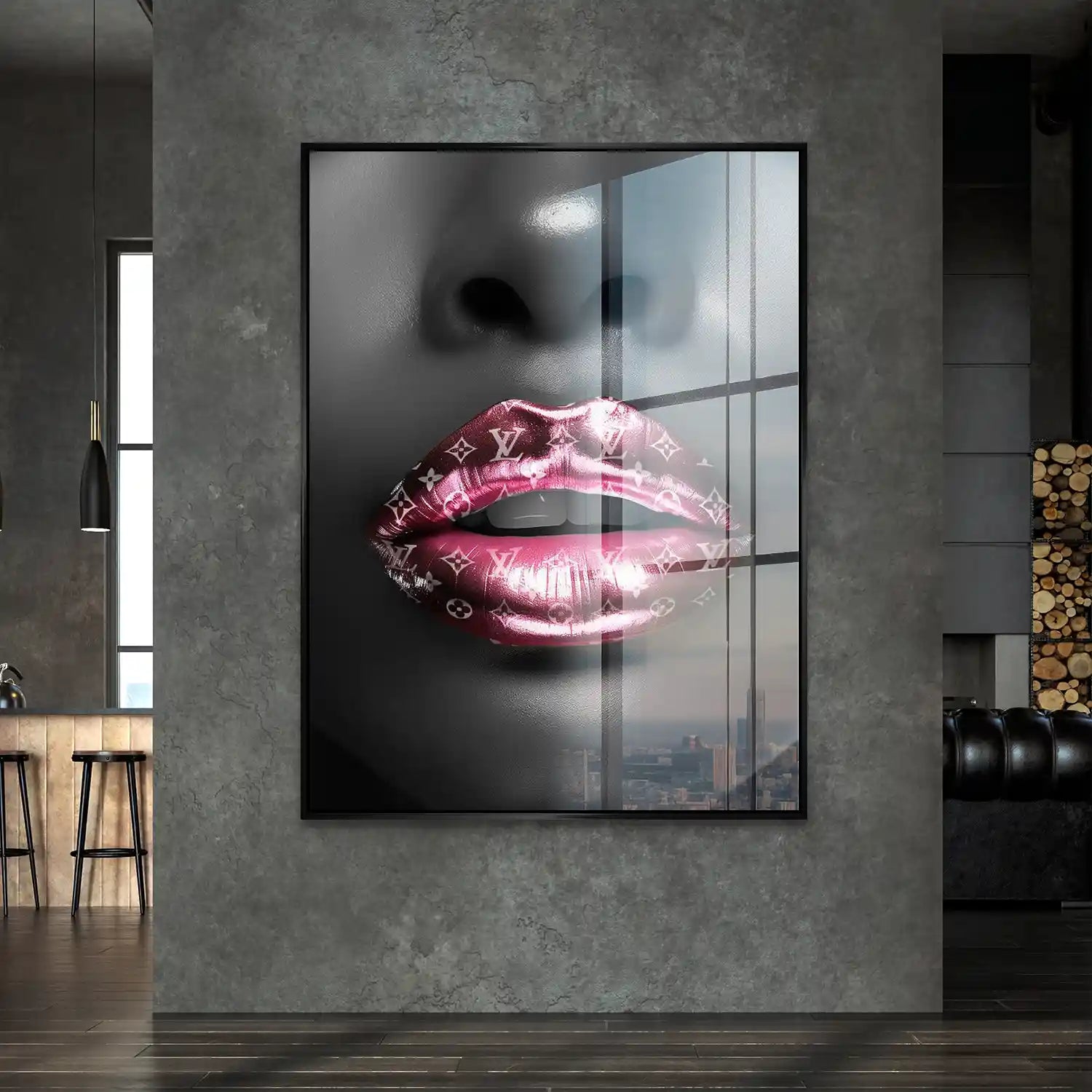 Vuitton Pink Lips Acrylglas Bild INGALERIE