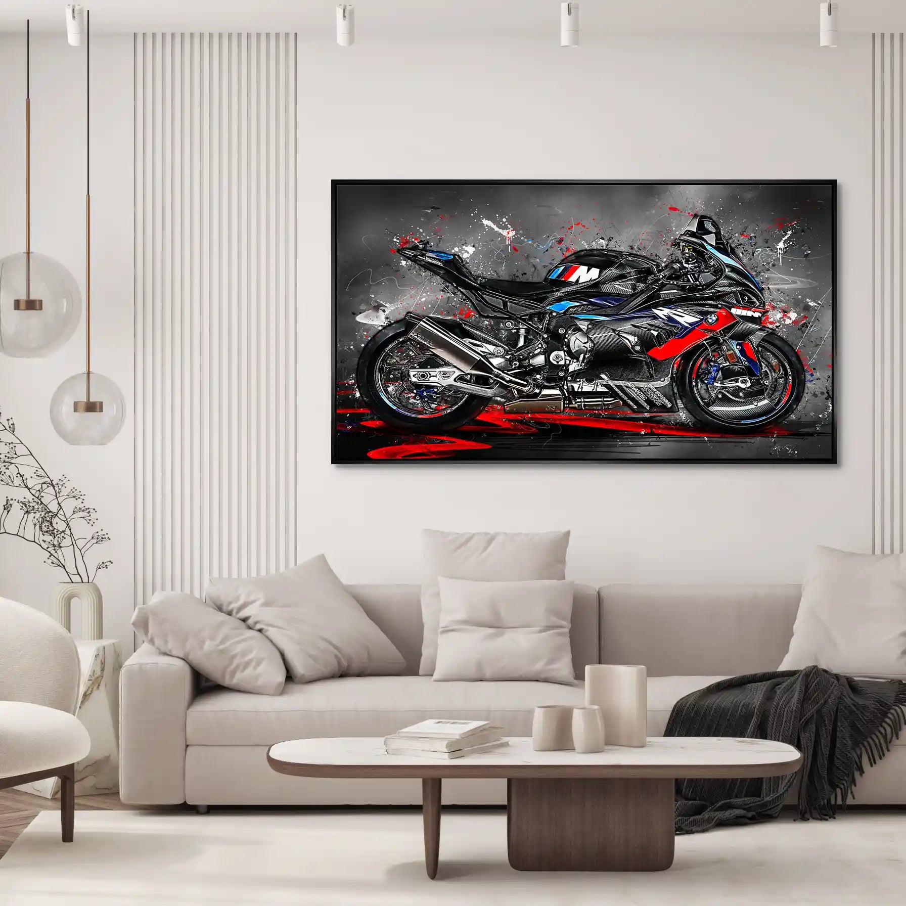 BMW M1000 Motorrad Abstrakt Black Style Aludibond Bild INGALERIE