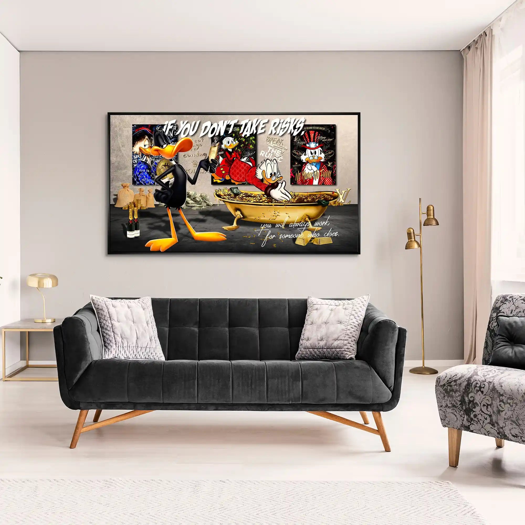 Duffy u. Dagobert Pop Art Leinwand Bild INGALERIE