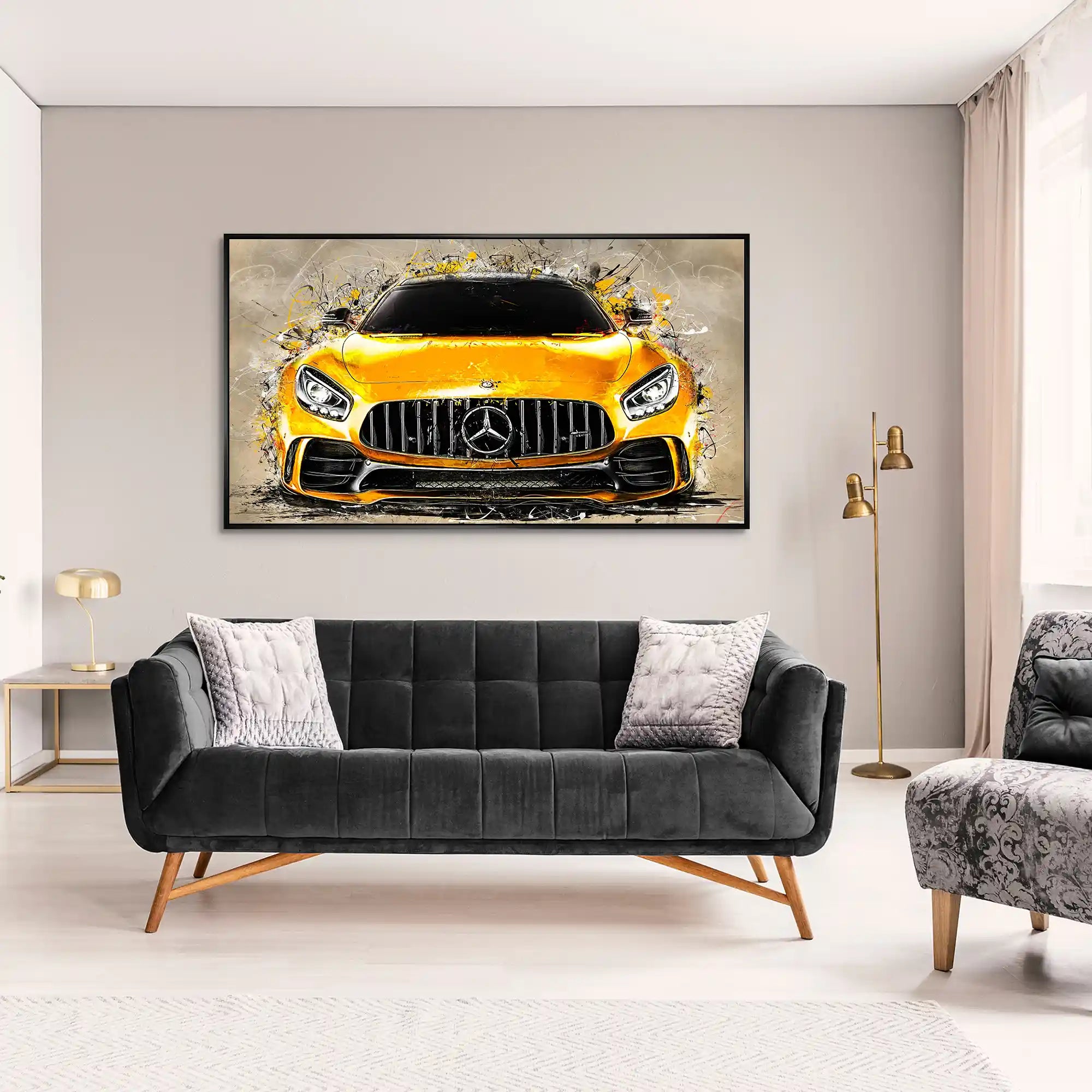 Mercedes AMG GT Retro Style Style Aludibond Bild INGALERIE