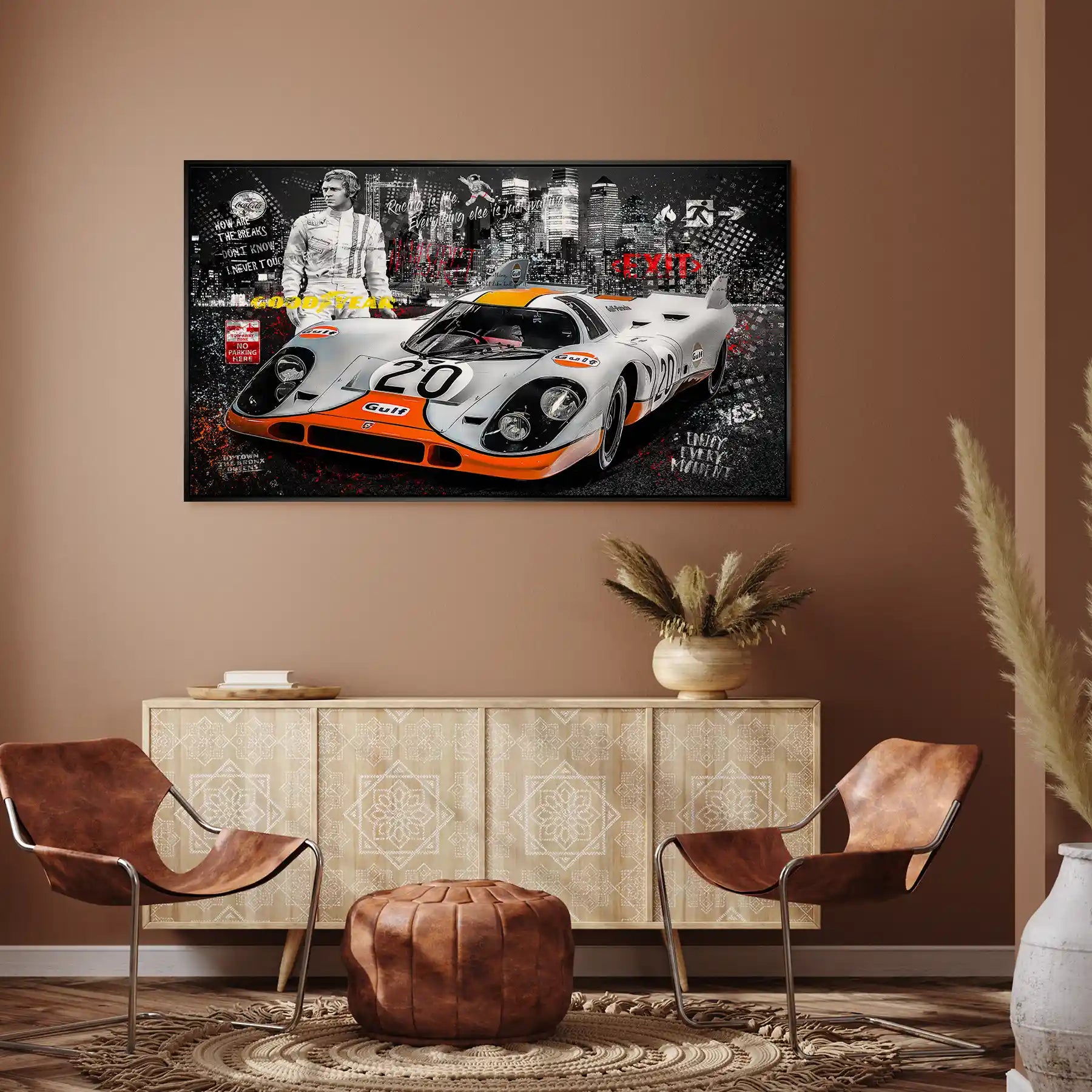 Steve McQueen Porsche 917 Black Style Aludibond Bild INGALERIE