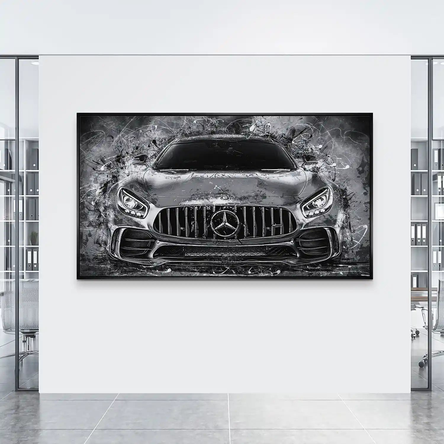 Mercedes AMG GT Silver Style Aludibond Bild INGALERIE