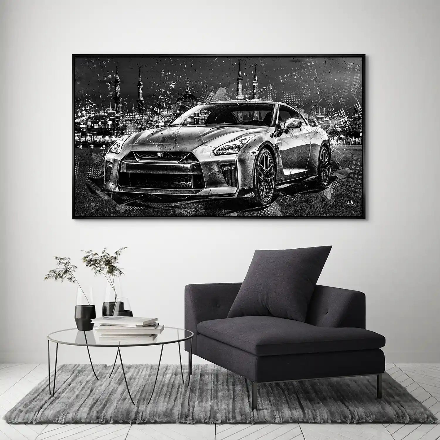 Nissan GT-R Abstrakt Style Aludibond Bild INGALERIE