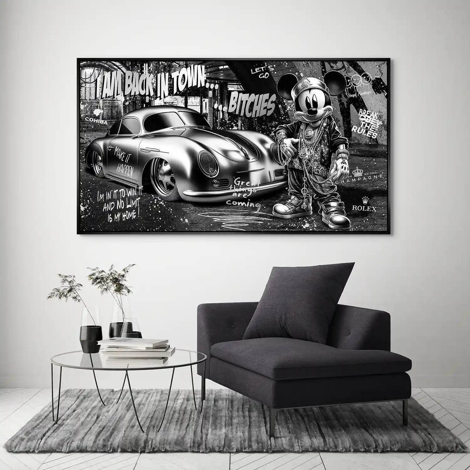 Micky Speedster 356 Pop Art Style Aludibond Bild INGALERIE