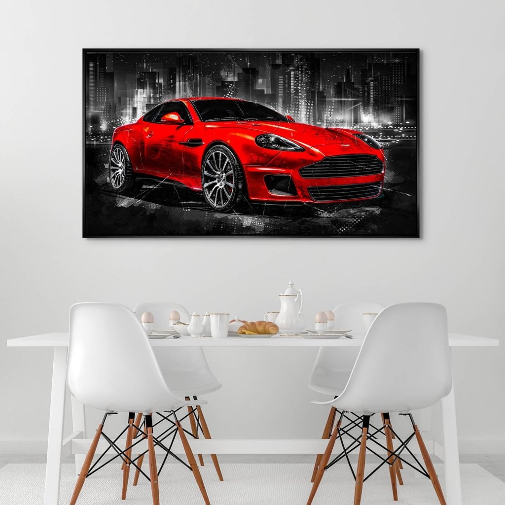 Aston Martin Abstrakt Red Style Aludibond Bild INGALERIE