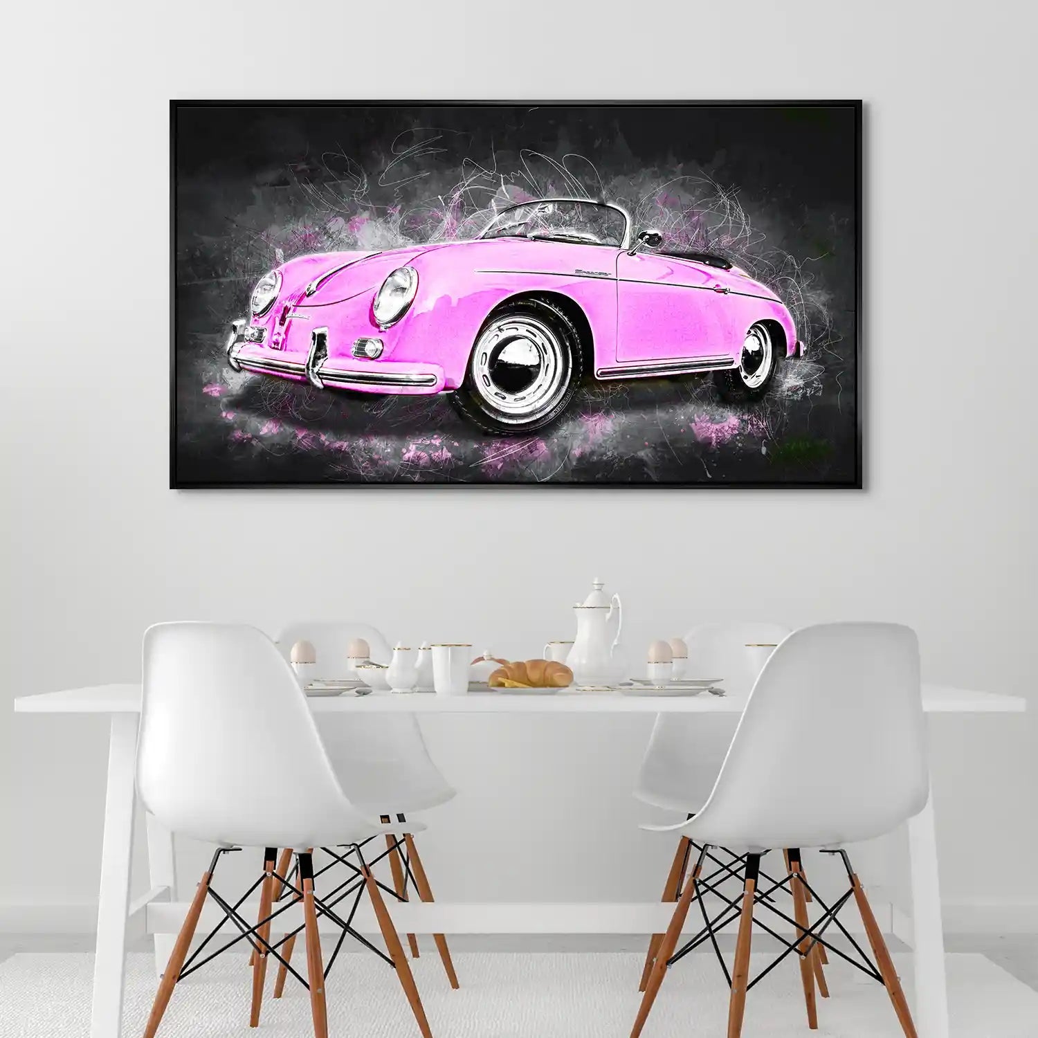 Pink Porsche Speedster Abstrakt Style Aludibond Bild INGALERIE