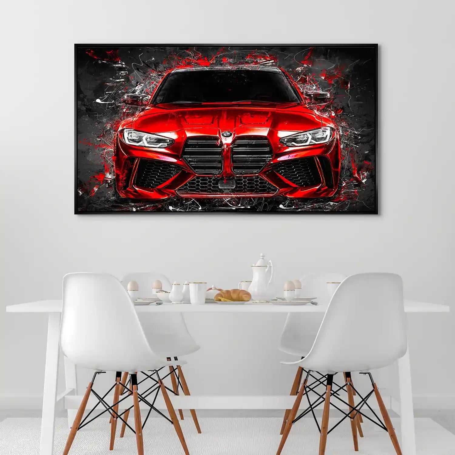 BMW M4 Abstrakt Red Style Aludibond Bild INGALERIE