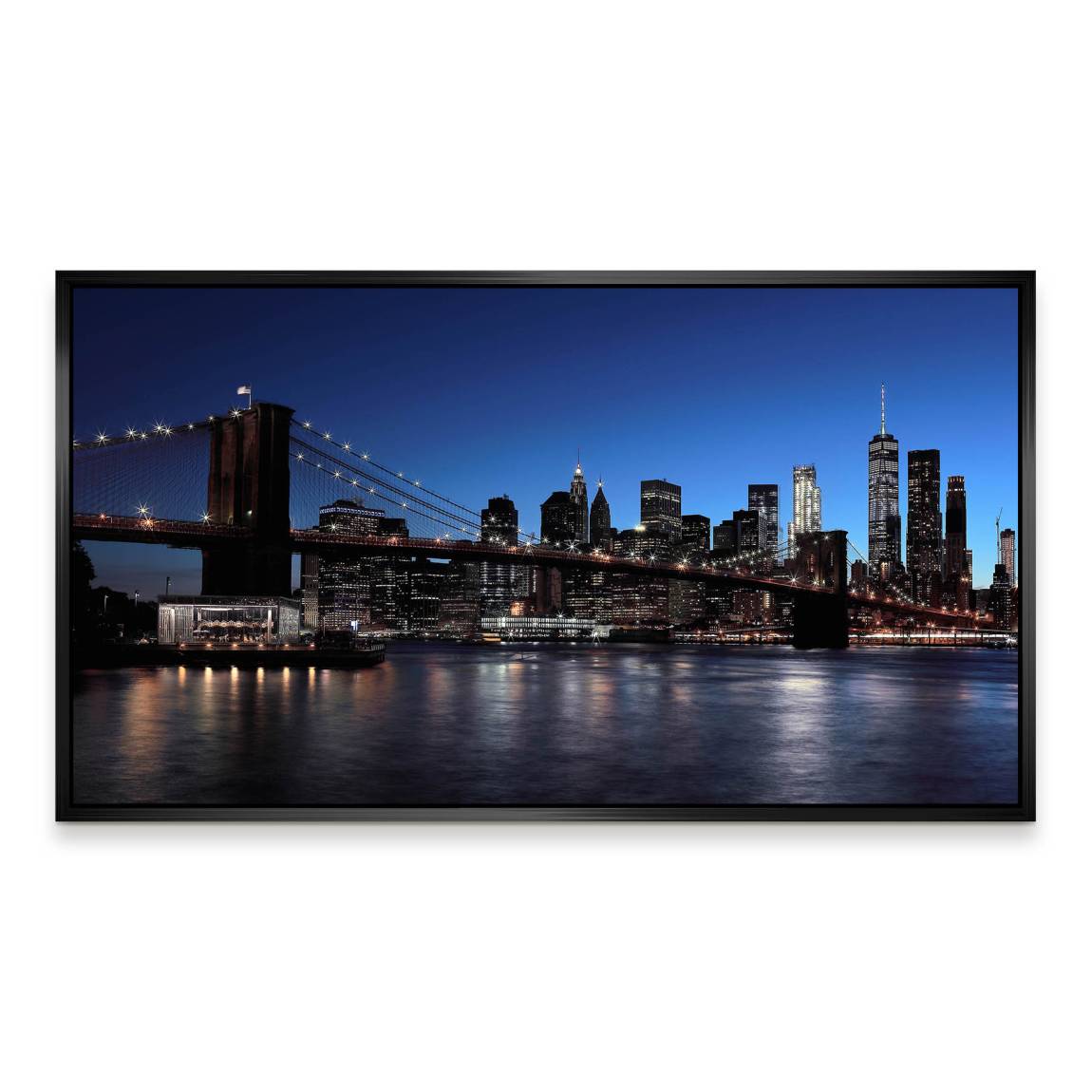 Manhatten bei Nacht Alu Dibond Wandbild