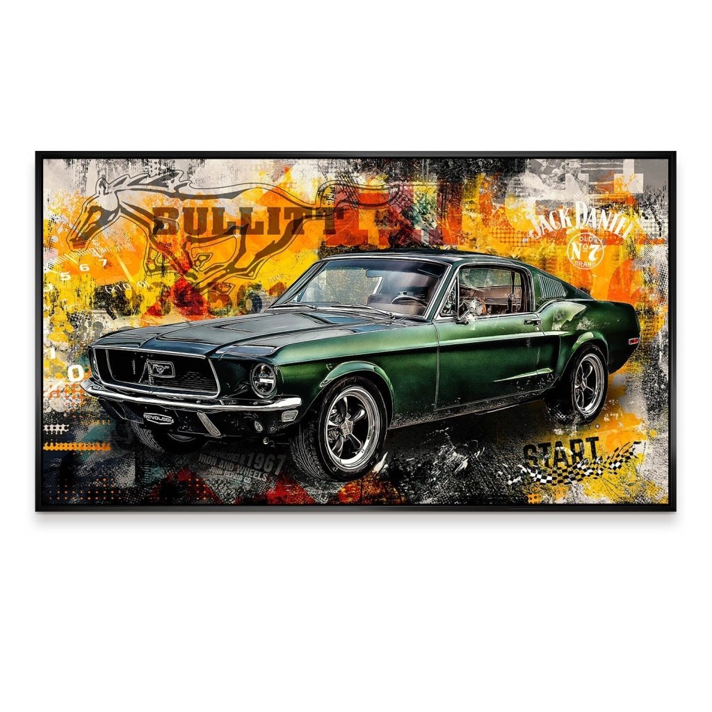 Ford Mustang Bullitt Pop Art Aludibond Bild INGALERIE