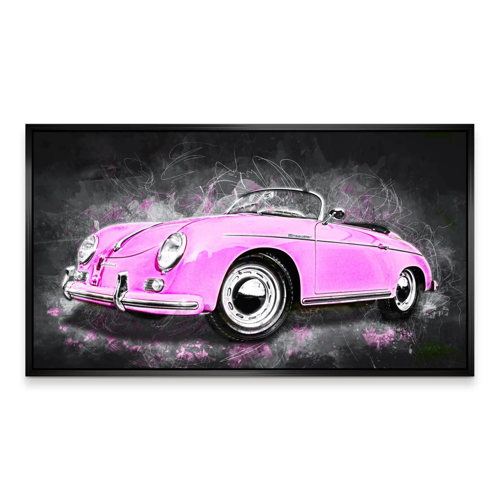 Pink Porsche Speedster Abstrakt Style Aludibond Bild INGALERIE