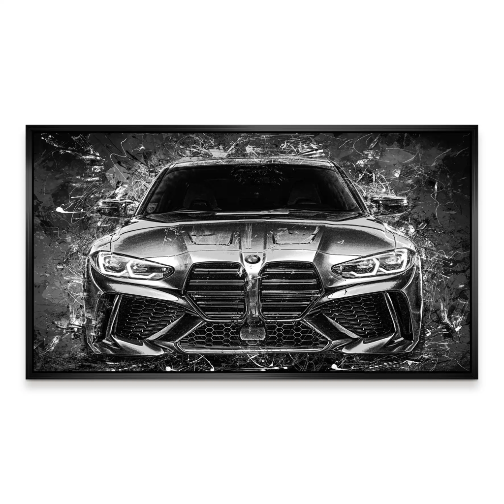 BMW M4 Abstrakt Black Style Aludibond Bild INGALERIE