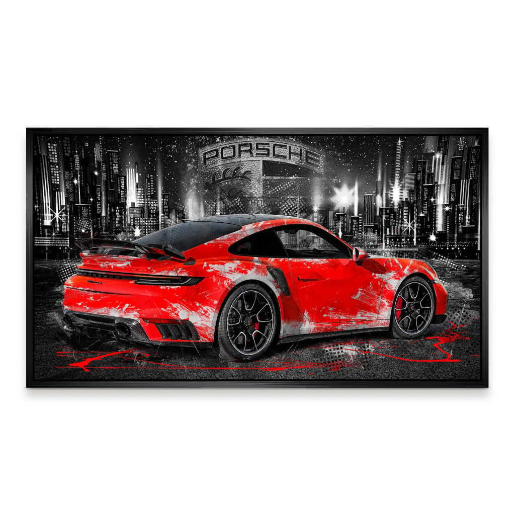 Porsche 911 Turbo Abstrakt Style Aludibond Bild INGALERIE