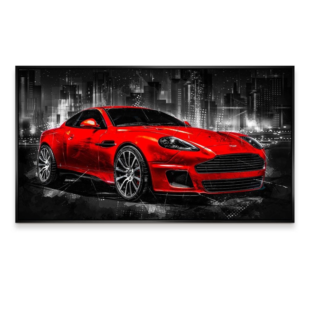 Aston Martin Abstrakt Red Style Aludibond Bild INGALERIE