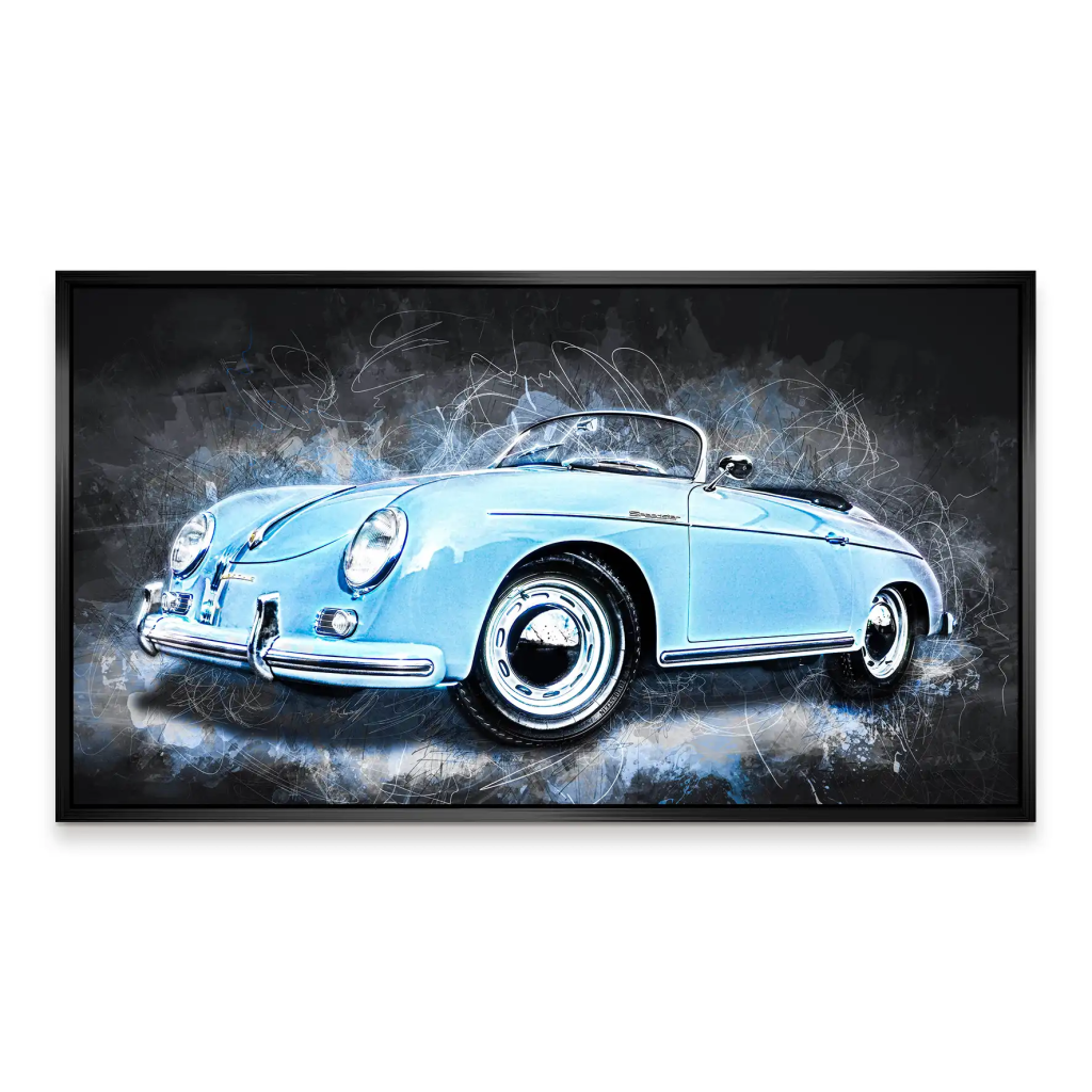 Blue Porsche Speedster Abstrakt Style Aludibond Bild INGALERIE