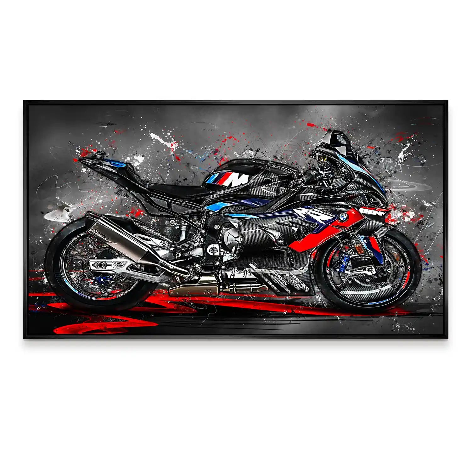 BMW M1000 Motorrad Abstrakt Black Style Aludibond Bild INGALERIE