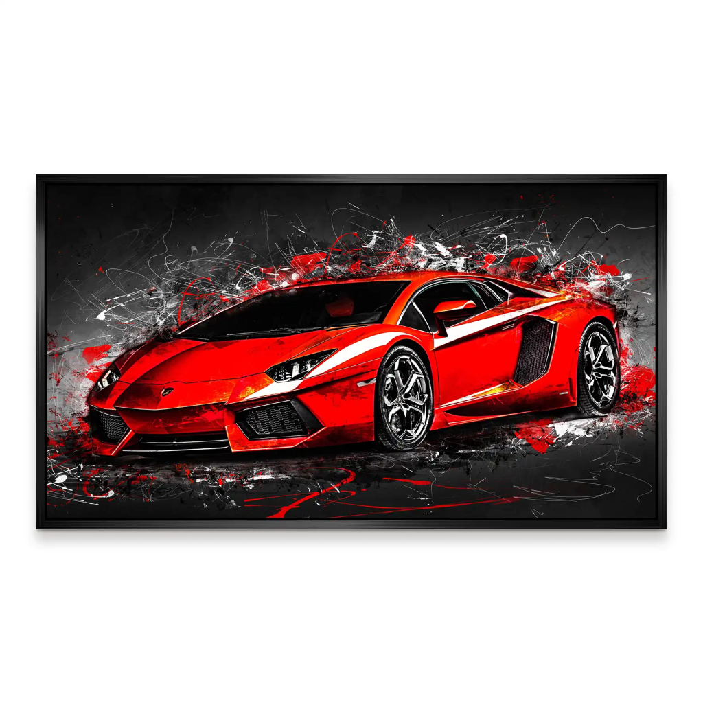 Lambo Aventador Abstrakt Rot Aludibond Bild INGALERIE