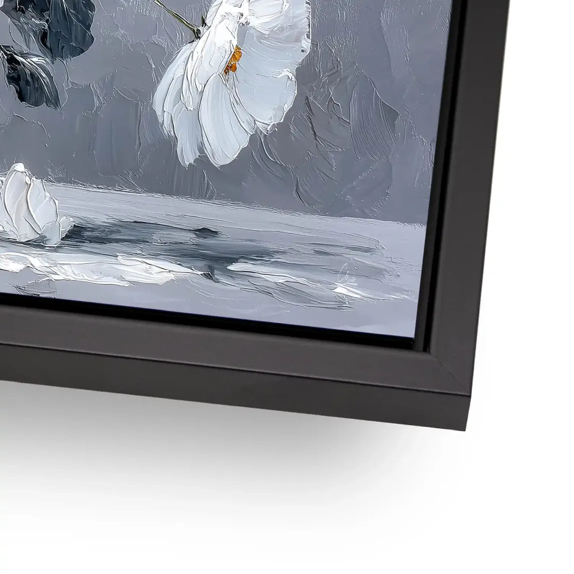 Silver White Blossom Art Aludibond Bild