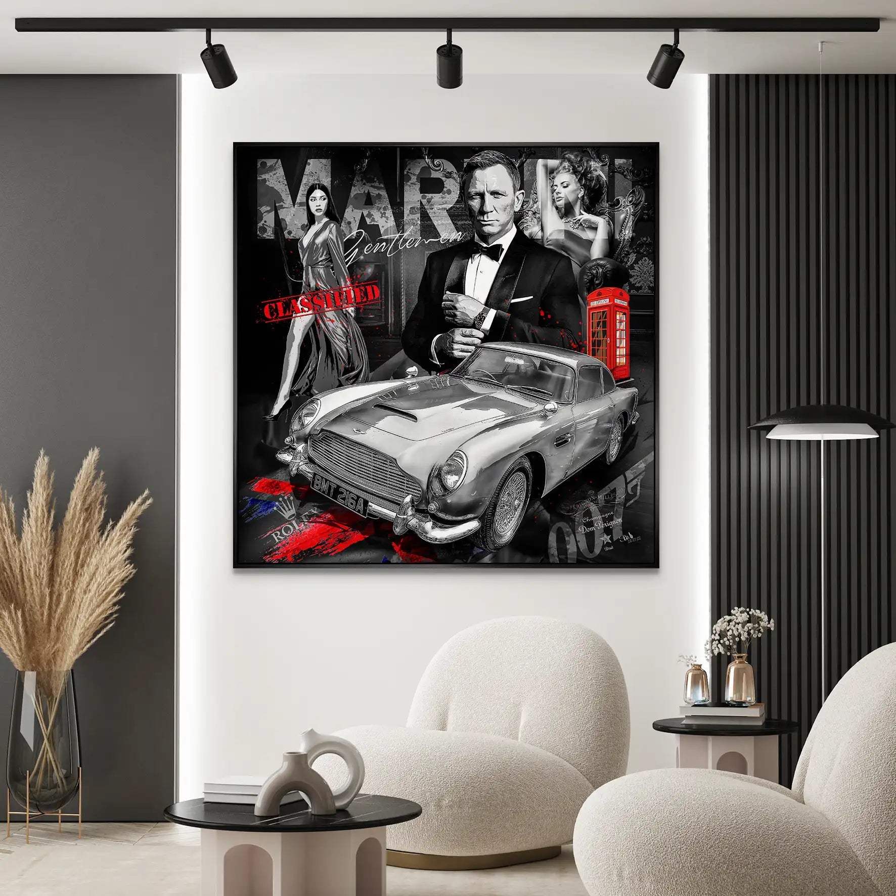 James Bond Black Style AluDibond Bild INGALERIE