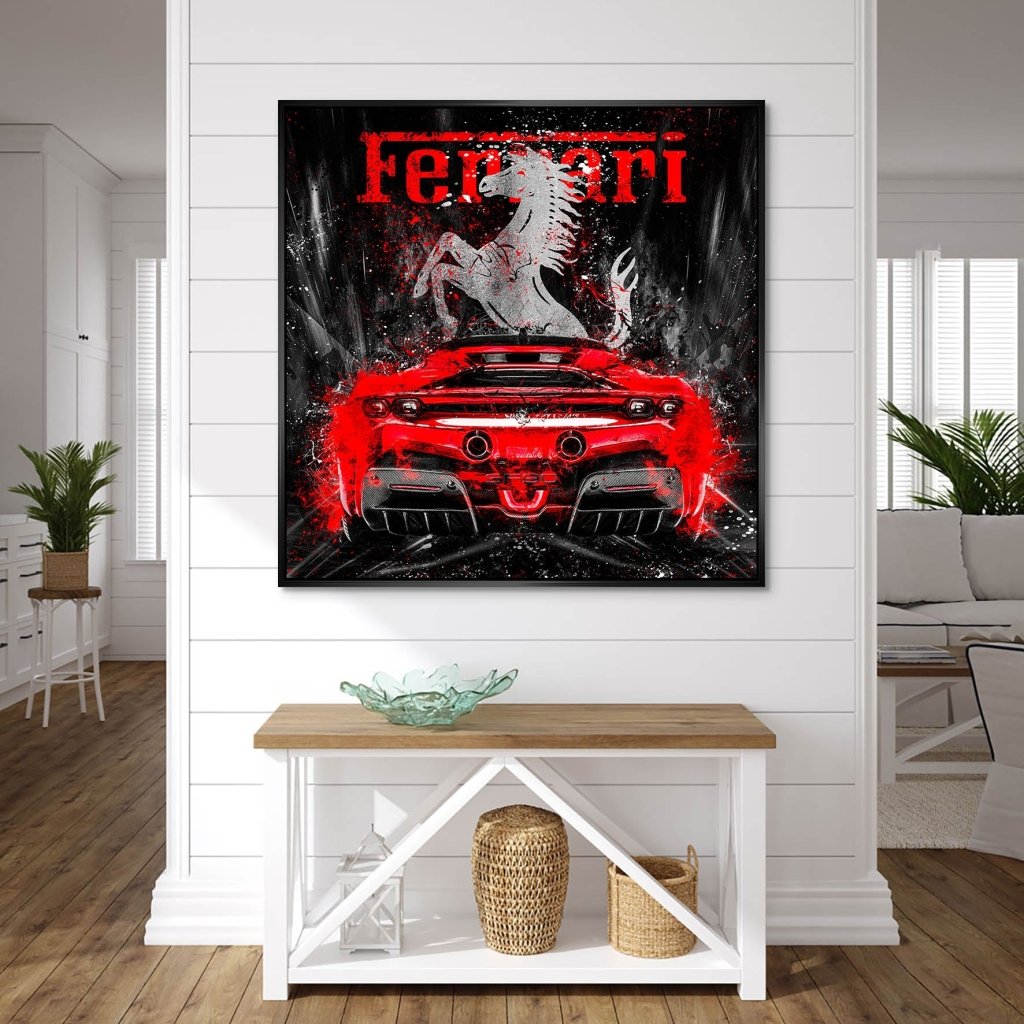 Ferrari SF90 Abstrakt AluDibond Bild INGALERIE