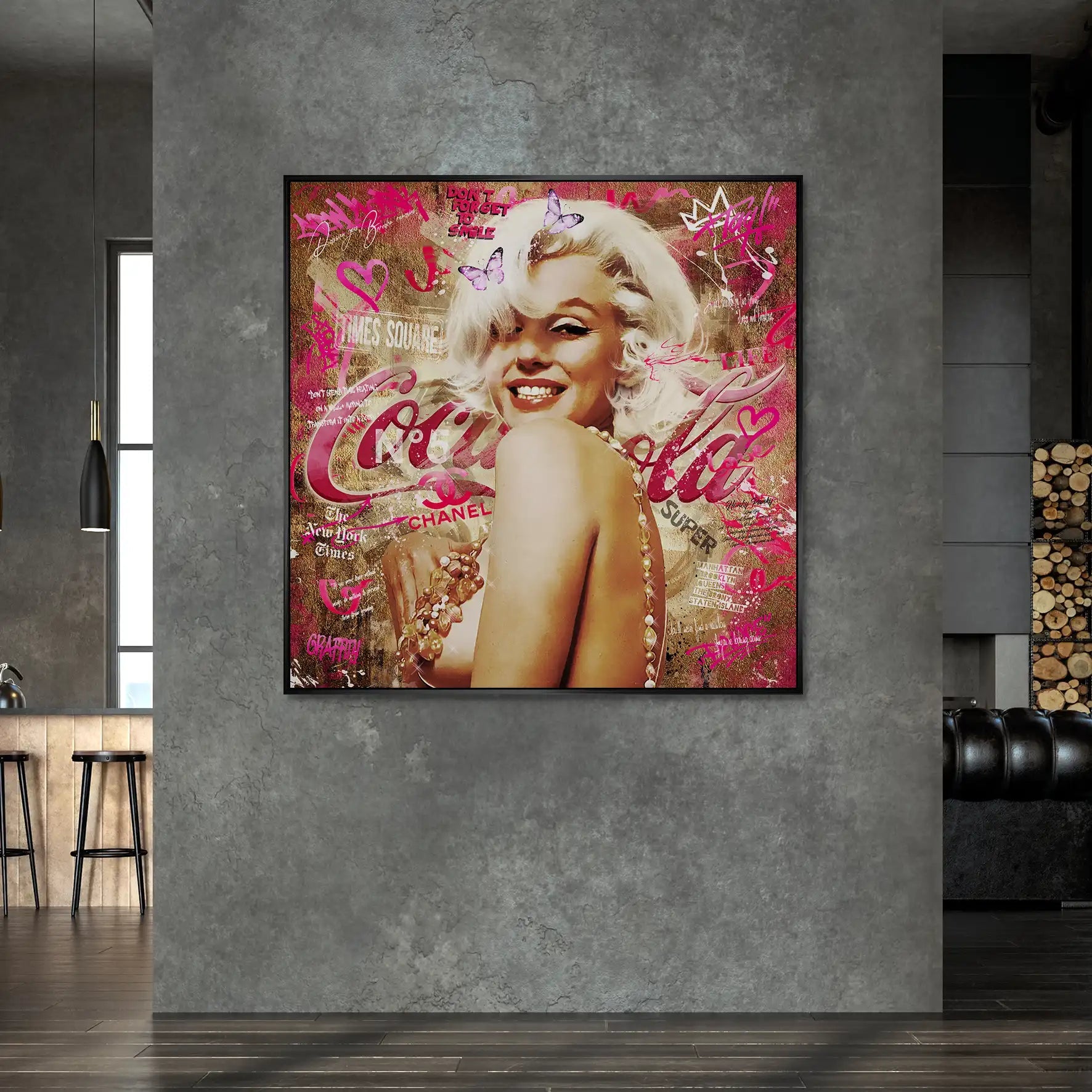 Marilyn Monroe Graffiti Style AluDibond Bild INGALERIE