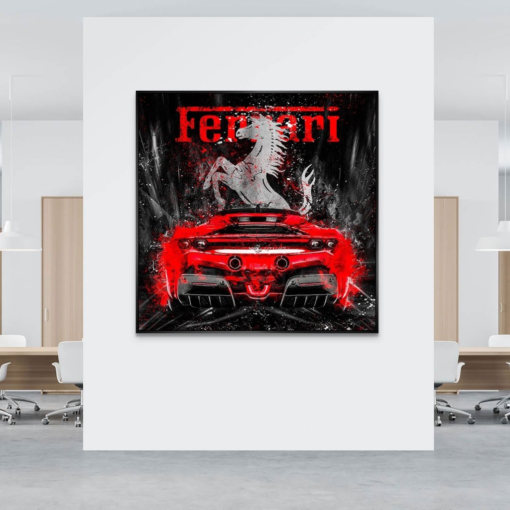 Ferrari SF90 Abstrakt AluDibond Bild INGALERIE